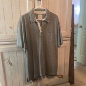 Billy Reid Gray Polo Shirt with Classic Collar